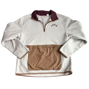Levi's Women's Medium Fleece Pullover Sweatshirt Quarter Zip cozy Fall